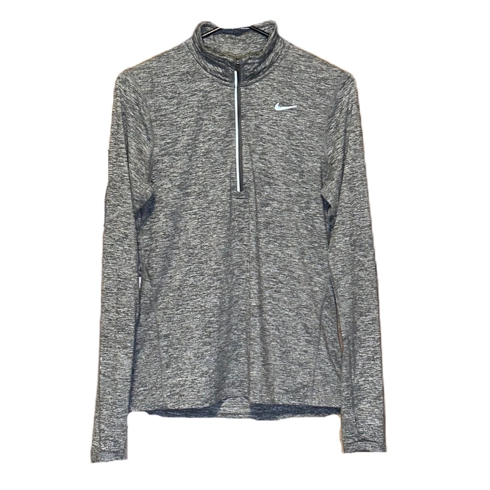Nike Running DRI-FIT 1/2 Zip Pullover with Thumbholes Size Small Dark Gray